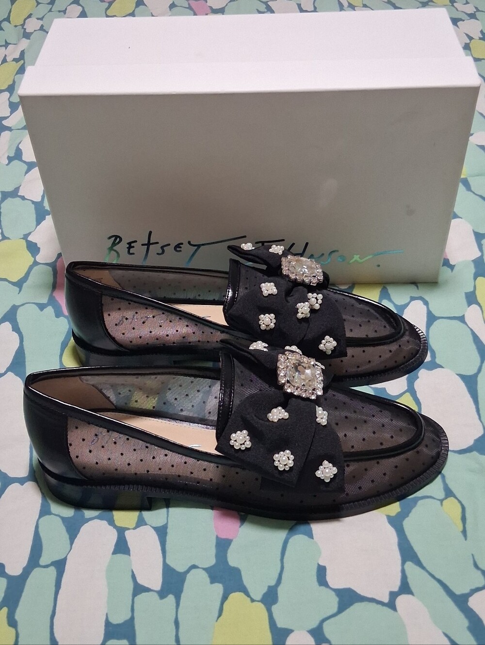 Betsey Johnson SETH Embellished Mesh Loafers